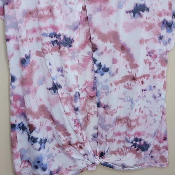 Old Navy Active Pink Navy Tie Dye Cap Sleeve Tee with Open Tie Back Size Large - Picture 5 of 5